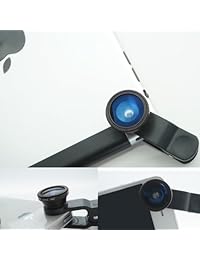 Camkix Universal   3 en 1, kit de lente de cámara para smartphones (iPhone, Galaxy, HTC, Motorola), iPad, iPod Touch, Laptops   Un lente ojo de pez   Un 2 en 1 Lente macro y lente gran angular   Un clip universal   una bolsa de transporte de microfibra co