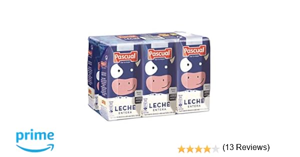 Pascual Leche Entera - Paquete de 6 x 200 ml - Total: 1.2 L ...