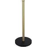 JQK Toilet Paper Storage Stand Gold, 304 Stainless Steel Thicken 0.8mm Tissue Reserve Holder Dispenser for Bathroom, Brushed Gold, TPS180-BG