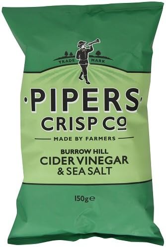 PipersSea Salt and Cider Vinegar Crisps 150 g (Pack of 15)