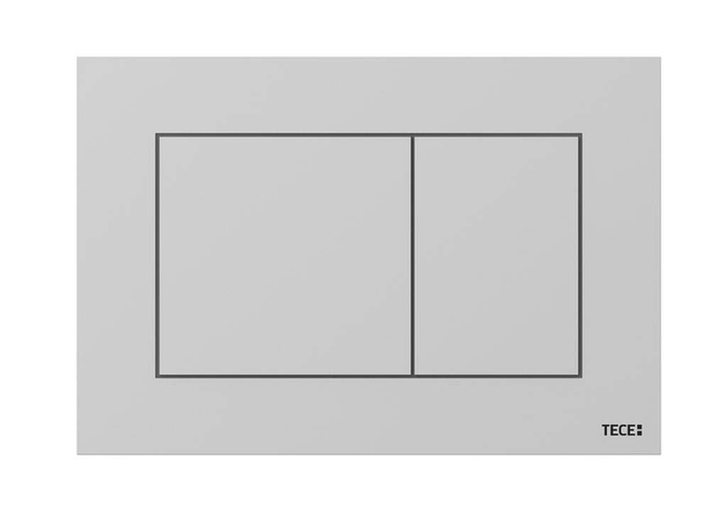 TECE Now 9240402 Toilet Flush Plate Matt Chrome Dual Flow Control Top and Front Operated, Grey