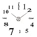 Soledi Modern DIY Large Number Wall Clock 3d Mirror Surface Wall Sticker Clock Art Decor Black
