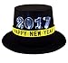 Black Happy New Years 2017 LED Light Up Top Hat