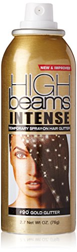 high beams Intense Temporary Spray on Hair Color, Gold Glitter, 2.7 Ounce
