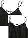 ROMWE Women's Summer Spaghetti Strap Sundress Sleeveless Beach Slip Dress Black L