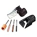 4 Piece Diamond Industrial Chainsaw Sharpener File Tool Set With Guide Attachment - For Rotary Tools, Die Grinders, Drills, Chainsaw Chains, Sharpening, Collet Wrench - By Katzco