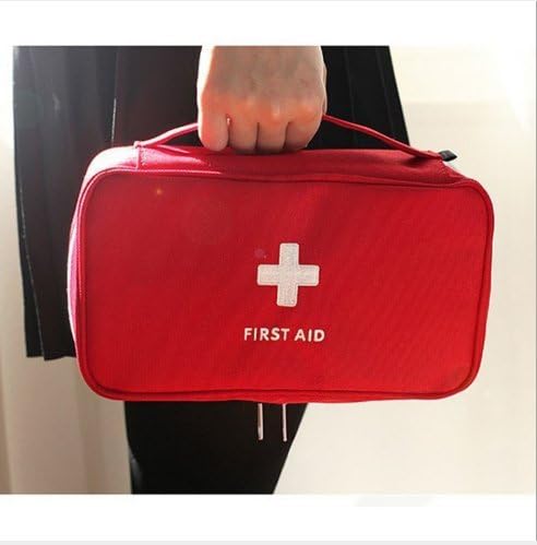 MTSZZF Portable Empty First Aid Kit Pouch Home Office Empty Medical Bag Red
