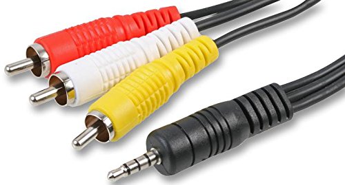 Pro Signal PSG00668 3.5mm 4 Pole Jack Plug to 3x Phono (RCA) Plugs Lead, 3m, Black