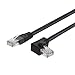 CableCreation CAT6 Ethernet Patch Cable with 50U”Gold Plated Contact, 3.3 Feet, Left Angled - Black