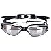 Swim Goggle, Rosa Schleife Large Swimming Goggles with Siamese Ear Plugs Anti-Fog and UV Protection Clear Lens for Adult Men Women Indoor Outdoor Ocean Swimming Goggles(Gray)