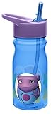 Zak! Designs Tritan Water Bottle with Flip-Up Spout and Straw with Oh from Home, Break-resistant and BPA-free Plastic, 16.5 oz.