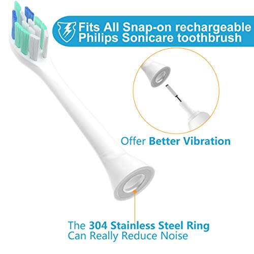 Safcare Electric Toothbrush Replacement Heads Fit for Philips Sonicare Toothbrush Replacement Head HX3 HX6 HX9 Series, Fit Plaque Control, Gum Health, FlexCare, HealthyWhite, Essence+ and EasyClean