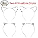 Cat Ears Headband Rhinestone Cat Headbands Crystal Hair Hoop Women Girls Kids Party Decoration Headdress Cosplay Costume Headwear Halloween Makeup Handmade Headpiece Hair Band Hair Accessories 4 Pack