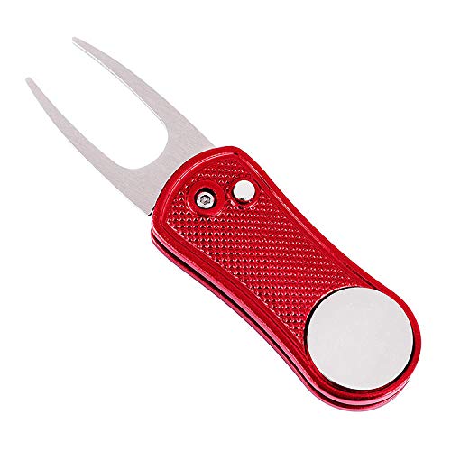 Croft Enterprises Switchblade Divot Tool with Ball Marker (Metal Red)