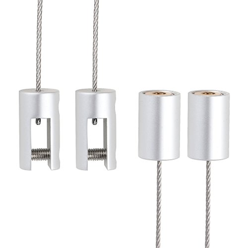 malleable Ceiling Sign Hanger, Display for Large Picture/Billboard/ Sign Board/Frame,2 Pack(Silver Aluminum)