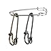 KLOUD City ® 2 Inch Heavy Duty Giant Safety Pins for Blankets, Skirts, Kilts, Knitted Fabric ,Crafts (3 Pcs 2 inch silver&black & bronze)