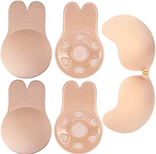 Strapless Bra,2 Pair Push Up Bra Backless Invisible Adhesive Bras Plus Size, Breast Lift Cover Bra Cups Non Wired, Breathable Comfort Nipple Covers Brassy Bra Women Lifting Enhancing Breasts