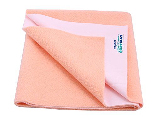 Cozymat Soft, Waterproof, Reusable Mat / Underpad / Absorbent Sheets / Mattress Protector (Size: 70cm x 50cm) PEACH, S