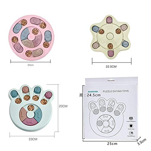 VOOADA Slow Feeder Dog Puzzle Toys Interactive Training Increase Puppy IQ Dog Training Games Feeder with Portable Silicone Collapsible Dog Cat Pet Eating Bowl