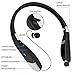 Bluetooth Headphones 5.0, Triple Foldable Wireless Neckband Headset with Retractable Earbuds Hands-Free Earphones Stereo Sound Hair Protection Belt for Cell Phones Running Cycling (14H Playtime)