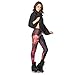 Idingding Womens Galaxy Star Printed High Waist Leggings Pants, Dark Red, M