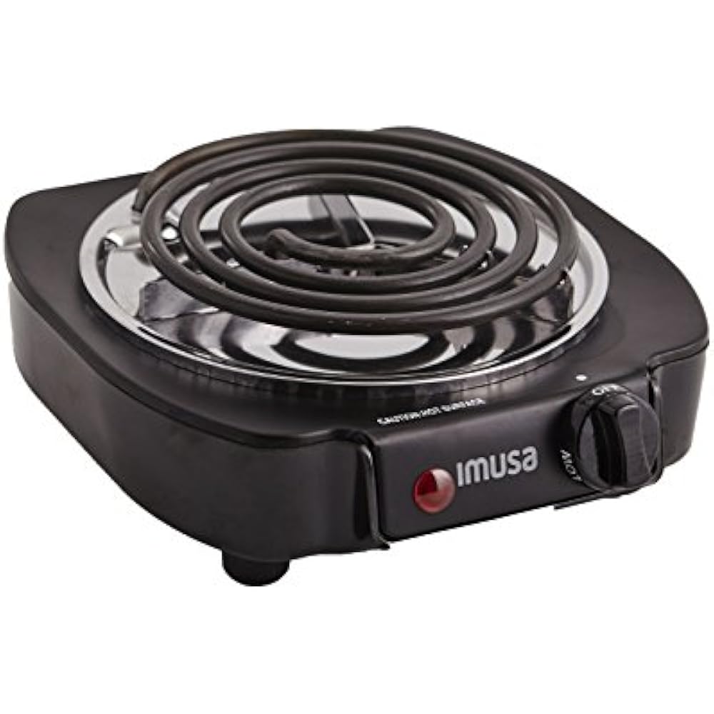 IMUSA GAU80305 Electric Single Burner 1100Watts, Black Countertop