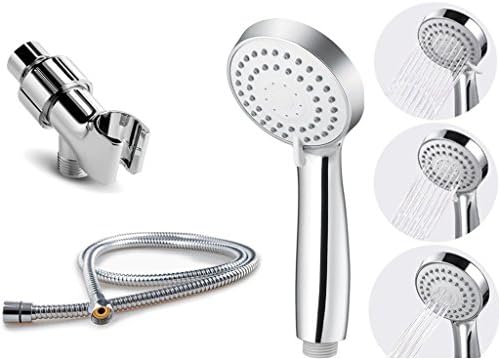 High Pressure Handheld Shower Head with Powerful Shower Spray against Low Pressure Water Supply Pipeline, Multi-functions, Bathroom Accessories w/ Hose, Bracket, and Teflon Tape - Easy Installation