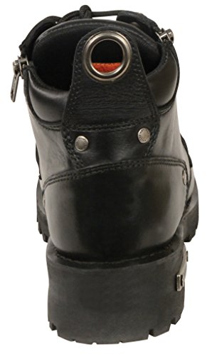 Milwaukee Leather Women's Short Boots with Zip Closure (Black, Size 10.5)