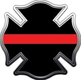 Thin Red Line Maltese Cross Brotherhood Decal - 2