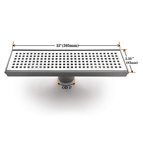Neodrain Linear Shower Drain 12Inch with Removable Grate, Professional
