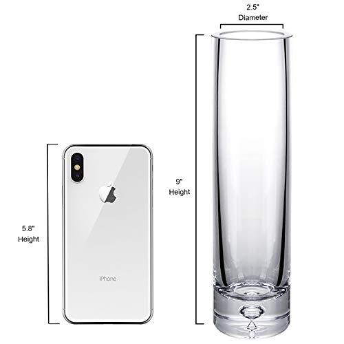 Diamond Star Cylinder Bud Vases Skinny Glass Vase Home Decorative Clear