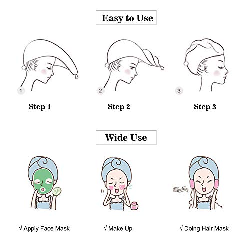 3er Pack Haarwaschset 2 Haartuchwickel Hohe Wasseraufnahmefähigkeit & Shampoo-Kamm für Mädchen & Frauen Langes dickes lockiges Haar