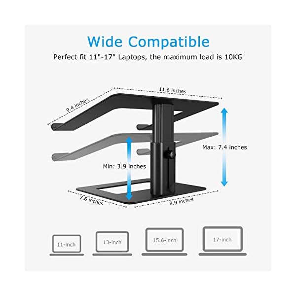 BoYata-Laptop-Stand-Height-Adjustable-Ventilated-Laptop-Holder-Notebook-Stand-Compatible-with-10-159-MacBook-ProAir-HP-Dell-Lenovo-Samsung-Acer-Huawei-MateBook BoYata Laptop Stand, Height Adjustable Ventilated Laptop Holder for Desk, Notebook Stand Compatible with 10-17'' MacBook…