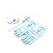Kids Girl Queen Princess Cosplay Party Crown, Wand, Gloves Halloween Props Accessories Supplies, Light Blue
