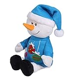 HollyHOME Stuffed Animal Christmas Snowman Plush Toy Home Decorations Festival Birthday Gift for Kids 15 inches in Blue Sweater