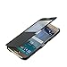 MTRONX Phone Case for Samsung GalaxyS6, S6, Window View Magnetic Closure Twill PU Leather Ultra Folio Flip Slim Case Cover - Black(MG1-BK)