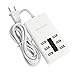 ETvalley 6 Port USB Desktop Rapid Charger Intelligent Multi Port USB Wall Charger With Auto Detect Technology (White)