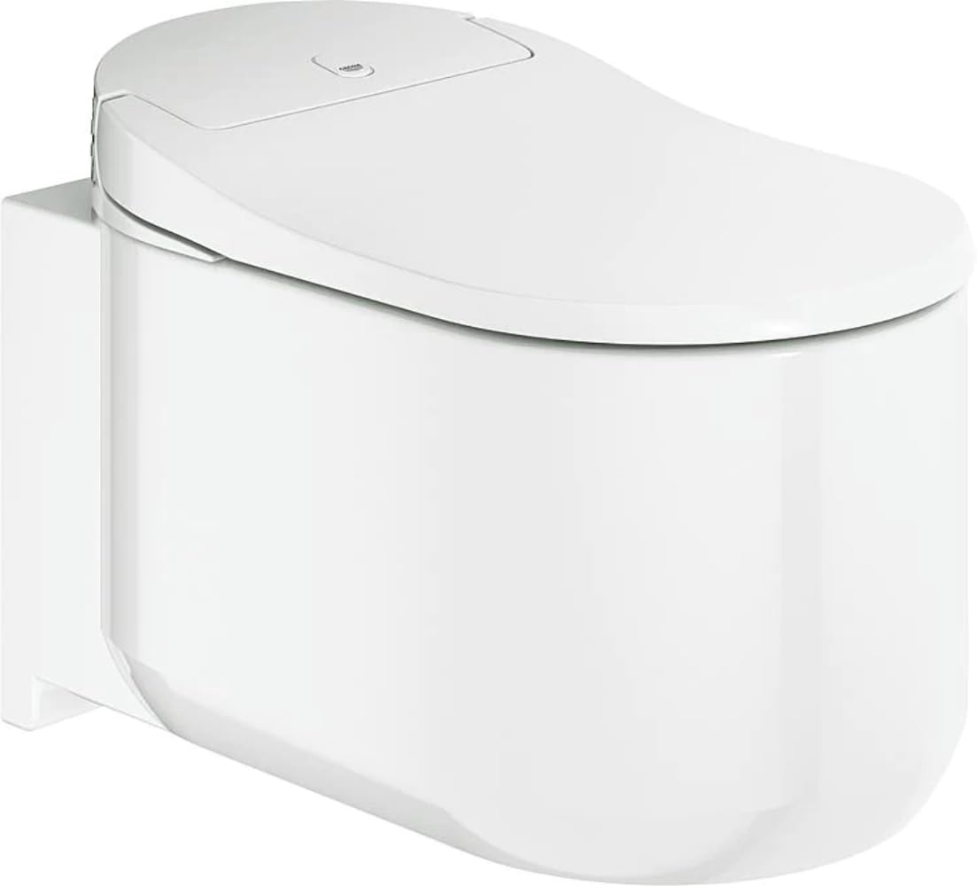 GROHE Sensia Arena - Wall-Mounted Shower Toilet for Ultimate Personal Cleaning (2 Spray Arms, Multiple Functions, Remote and Smartphone Control, Plus Anti-Bacterial, Self-Cleaning Features), 39354SH1