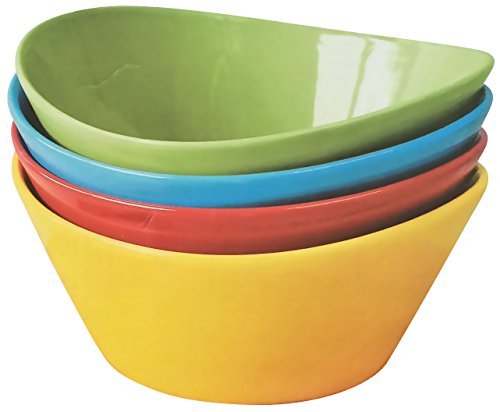 Click Here to See More Images Over and Back- What a Dish Serving Bowls, Set of 4 (Green, Blue, Rust & Yellow)