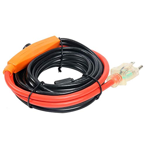 9milelake Cold Weather Pipe and Valve Heating Cable with Built-in Thermostat - 9 Feet