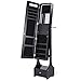 Best Choice Products Full Length Standing LED Mirror, Jewelry & Makeup Storage Cabinet Armoire w/ Interior & Exterior Lights, Lockable Magnet Door, Touchscreen, Velvet Lining, Shelves, Drawer - Black