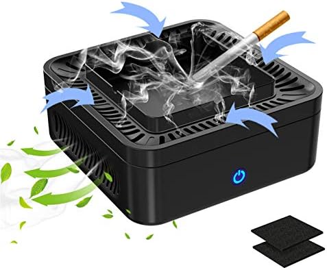 灰皿 空気清浄機 脱臭機 スモークレス灰皿 高性能活性炭フィルター搭載 Usb充電式 タバコの煙を吸い取り 家族の健康を守る 車 オフィス 卓上 玄関先 ホーム トイレ 自宅 屋内 屋外 Tester Tmin Rs