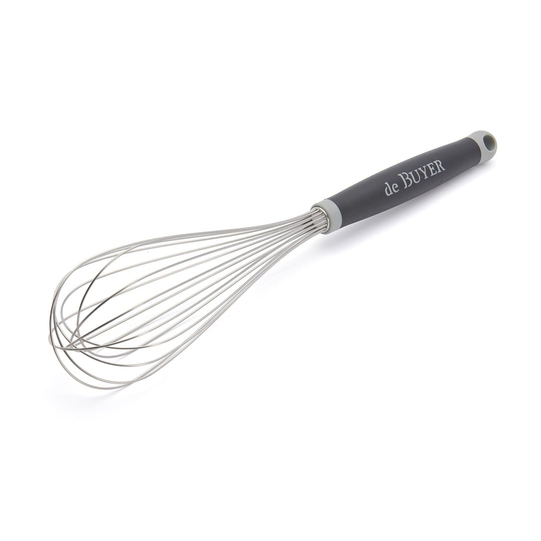 De Buyer 2610.25 'Göma'Ergonomic Professional Whisk Stainless Steel Wire, 45 cm