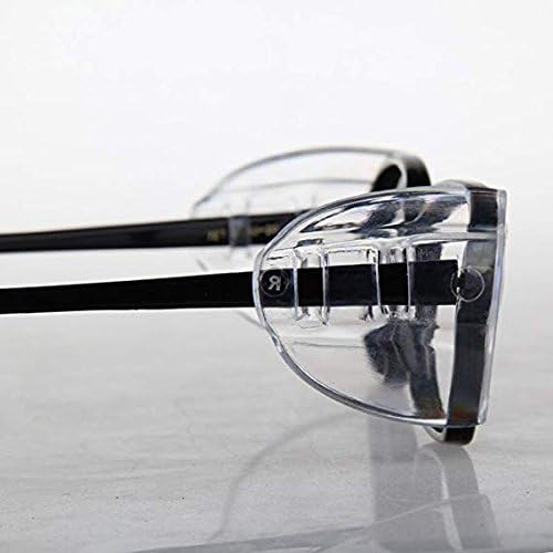 WOOK 2 Pair Clear Safety Glasses Side Shields, Slip On Clear Side Shield Fits Medium to Large Safety Glasses