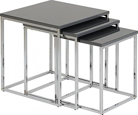 Valufurniture Charisma Nest Of Tables In Grey Gloss Amazon Co Uk Electronics