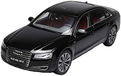 1:18 2014 Year Audi A8L Children's Simulation Pull Back Door Model Toy Collection Scale Model Simulation Vehicle ( Color : Black )