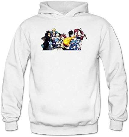 Akrcnit Women Long Sleeve Sweatshirt Hoodies for Fairy Tail Anime Crew Neck XL White