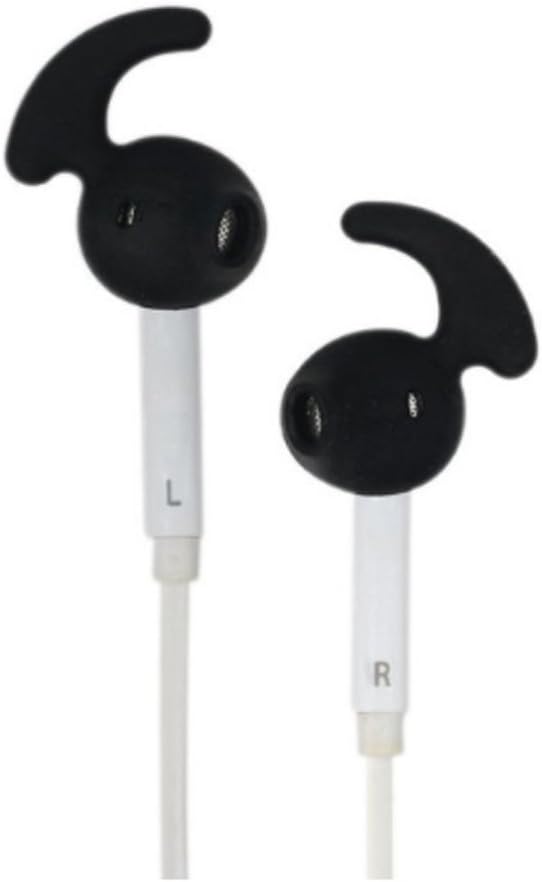 SpiderJuice Silicone Anti Fall Covers Eartips for Sports with In-Ear Apple Airpods Earphones Earpods(Pack of 7 Pairs, Black)