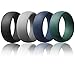 Silicone Wedding Ring For Men By AVEN - 4 Pack - Designed for Safety, Comfort, Athletic Lifestyle - Black, Gray, Navy Blue, Forest Green(9)