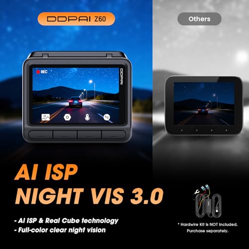 DDPAI Dash Cam for Cars, 4K+1080P Front and Rear Dashcam, Dual HDR Dash Camera, 5G WiFi6, 2K/60FPS, 3" IPS, GPS, AI ISP Night Vision, 24H Parking Monitor, ADAS, G-Sensor, Max Support 512G, Z60 2026